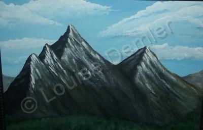 Landscapes - Snow Crested Mountains - Acrylic