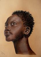 African Girl - Pastel Drawings - By Marta Valaskova, Portrait Drawing Artist