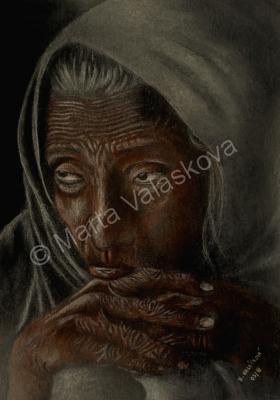 Pastels - Old Woman - Pastel