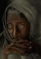 Old Woman - Pastel Drawings - By Marta Valaskova, Realism Drawing Artist