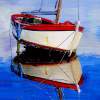 Sailing Ship With Low Tide - Oil On Canvas Paintings - By Martin Alain, Figurative Painting Painting Artist