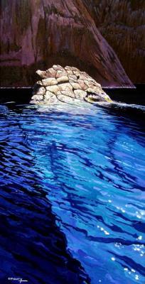 Seascape - Reflections In Water Scandola Corsica - Oil On Canvas