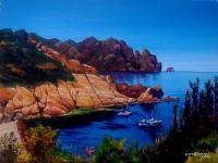 Elbo In Corsica - Oil On Canvas Paintings - By Martin Alain, Figurative Painting Painting Artist