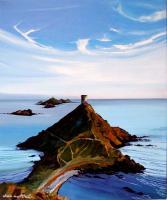 Seascape - Ajaccio End-Of-Day On The Parata Corsica - Oil On Canvas