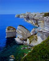 Seascape - Cliffs Of Bonifacio In Corsica - Oil On Canvas