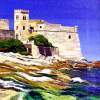Algajola Citadel In Corsica - Oil On Canvas Paintings - By Martin Alain, Figurative Painting Painting Artist