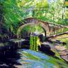 Zalana Genovese Bridge In Corsica - Oil On Canvas Paintings - By Martin Alain, Figurative Painting Painting Artist