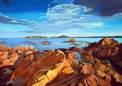 Seascape - Pinarellu Beach In Corsica - Oil On Canvas