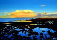 Seascape - Coucher De Soleil Sur La Pointe Du Gonguel  Quiberon - Oil On Canvas