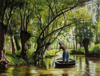 Landscape - Venise Verte - Oil On Canvas