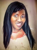 Portrait Of A Lady - Pastel Paintings - By Nnadi Ikechukwu Henry, Blurring Painting Artist