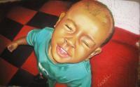 Portrait Of A Baby - Pastel Paintings - By Nnadi Ikechukwu Henry, Blurring Painting Artist