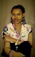 Portrait Of A Lady - Pastel Paintings - By Nnadi Ikechukwu Henry, Blurring Painting Artist