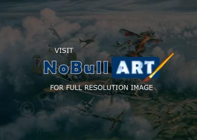 Limited Edition Prints - Shoot-Out Over Saigon B-25J-11 Nasty Nancy - Oil On Canvas