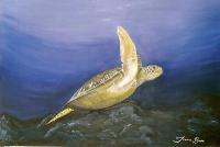 Sea Life - Lone Wanderer - Oil On Wood