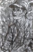 Handy Man - Charcoal On Paper Drawings - By Ipung Purnomo, Expressionism Drawing Artist