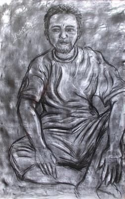 Model - Pedicab Driver - Charcoal On Paper