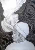 Composition 2 - Charcoal On Paper Drawings - By Ipung Purnomo, Expressionism Drawing Artist