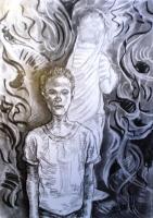 Kid - Charcoal On Paper Drawings - By Ipung Purnomo, Expressionism Drawing Artist
