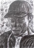 Close-Up 1 - Charcoal On Paper Drawings - By Ipung Purnomo, Expressionism Drawing Artist