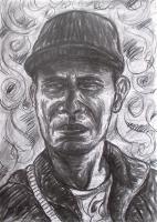 Close-Up 2 - Charcoal On Paper Drawings - By Ipung Purnomo, Expressionism Drawing Artist