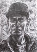 Close-Up 2 - Charcoal On Paper Drawings - By Ipung Purnomo, Expressionism Drawing Artist
