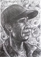 Close-Up 5 - Charcoal On Paper Drawings - By Ipung Purnomo, Expressionism Drawing Artist
