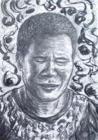 Close-Up 11 - Charcoal On Paper Drawings - By Ipung Purnomo, Expressionism Drawing Artist