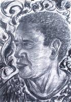 Close-Up 12 - Charcoal On Paper Drawings - By Ipung Purnomo, Expressionism Drawing Artist