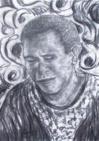 Close-Up 13 - Charcoal On Paper Drawings - By Ipung Purnomo, Expressionism Drawing Artist