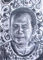 Close-Up 14 - Charcoal On Paper Drawings - By Ipung Purnomo, Expressionism Drawing Artist
