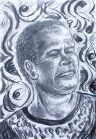 Close-Up 15 - Charcoal On Paper Drawings - By Ipung Purnomo, Expressionism Drawing Artist