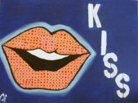 Lips - Acrylic Paintings - By Elizabeth Stauffer, Pop Art Painting Artist