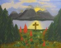 Alaskan Sunset - Acrilyc Paintings - By Jennifer Culross, Postimpressionism Painting Artist
