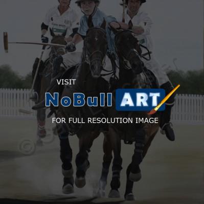 Equestrian Art - Riding Off - Acrylic