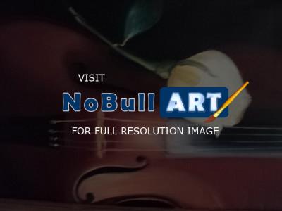 Art Gallery - Violin  Rose - Oil On Canvas