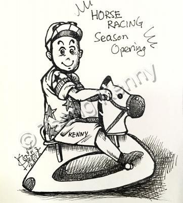 Free-Hand Drawing - Horse Racing Season Opening - Pen