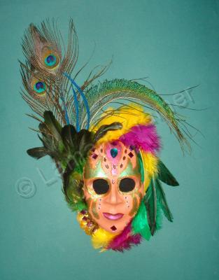 Masks - Mardi Gras - Clay Fethers And Rhinestones M