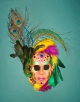 Masks - Mardi Gras - Clay Fethers And Rhinestones M