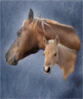 Amber And Mom - Acrylic On Canvas Paintings - By Sue Lamarr Kramer, Realistic Painting Artist