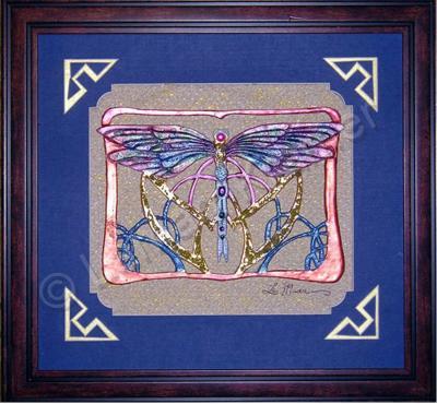 Bas Relief - Dragonfly - Clay And Metalic Powders