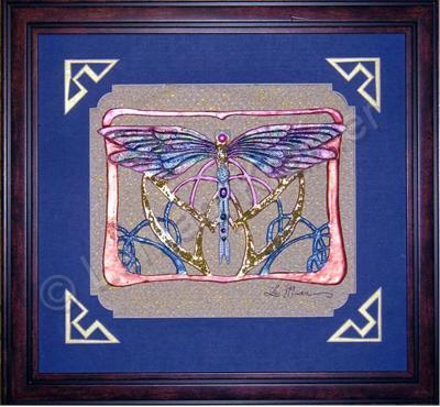 Bas Relief - Dragonfly - Clay And Metalic Powders