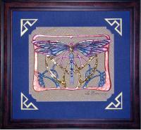 Bas Relief - Dragonfly - Clay And Metalic Powders
