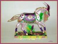 Mardi Gras Pony - Acrelics On Resin Mixed Media - By Sue Lamarr Kramer, Decorative Mixed Media Artist