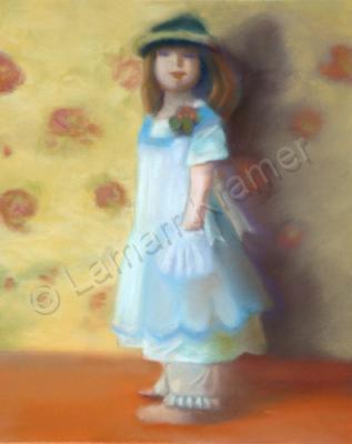 Paintings - Girl With A Blue Pinafore - Pastel