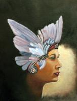 Butterfly Lady - Acrylic On Canvas Paintings - By Sue Lamarr Kramer, Realistic Painting Artist