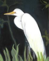 Pastel Paintings - Egret - Pastel