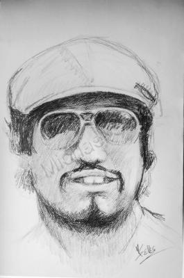 Portraits - Ponch Rough Sketch - Graphite On Paper