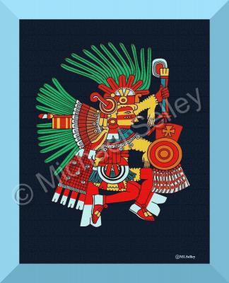 Pre-Colombian Prints - Aztec Warrior - Digital Print