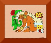 Aztec Merchant Kneeling - Digital Print Digital - By Michael Selley, Primitive Digital Artist
